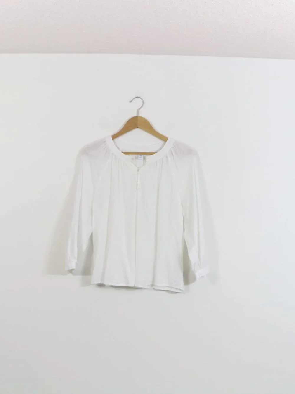 *Old Navy Oversized Textured Clip-Dot Button-Down Blouse - Picture 2 of 7